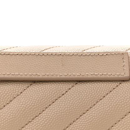 Saint Laurent Grain De Poudre Matelasse Chevron Large Monogram Satchel Dark Beige 14 of 14