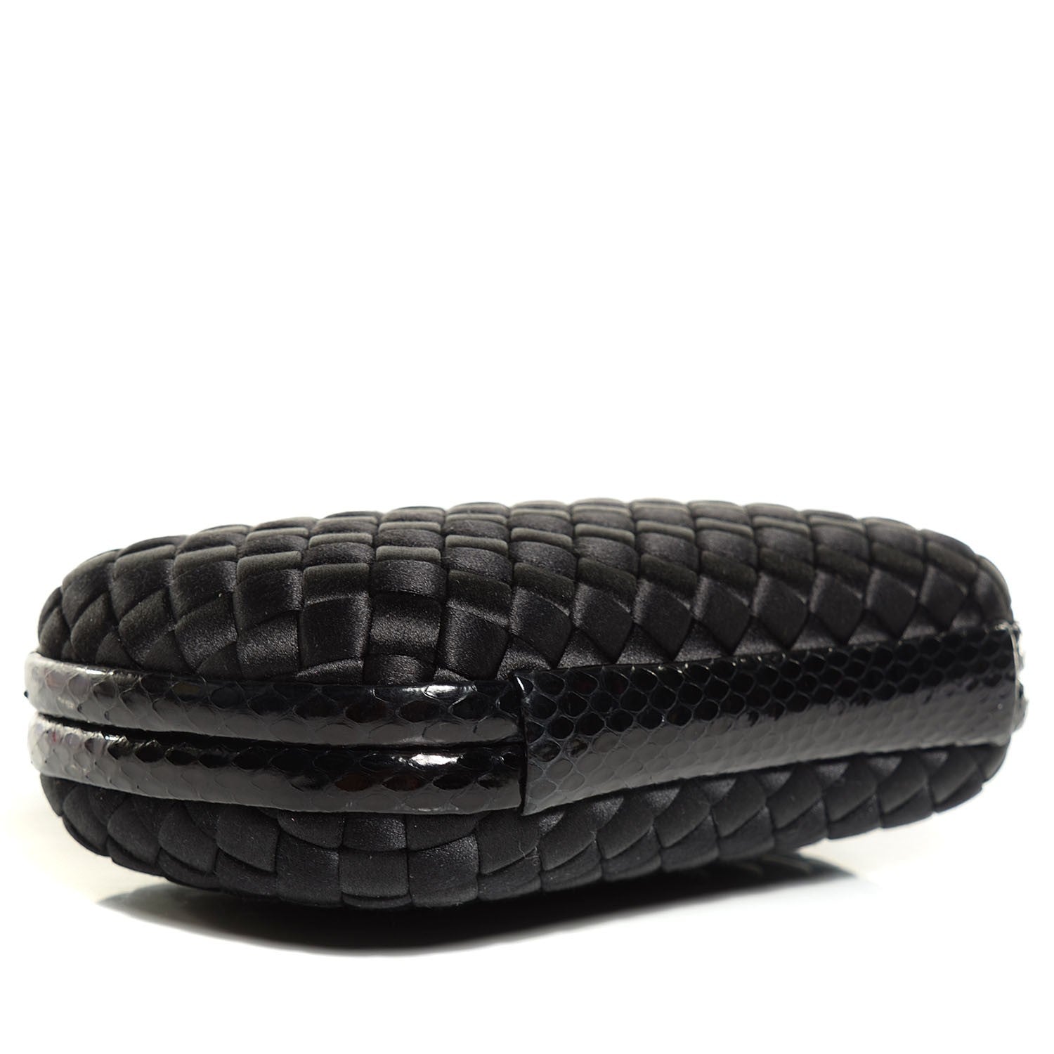 Bottega Veneta Satin Intreccio Impero Ayers Knot Clutch Black 5 of 8