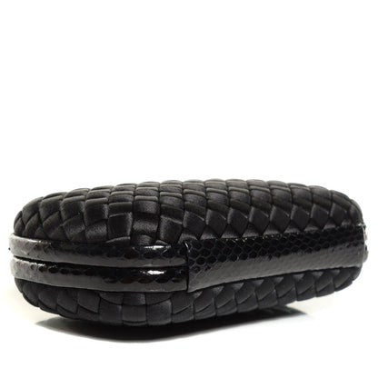 Bottega Veneta Satin Intreccio Impero Ayers Knot Clutch Black 5 of 8