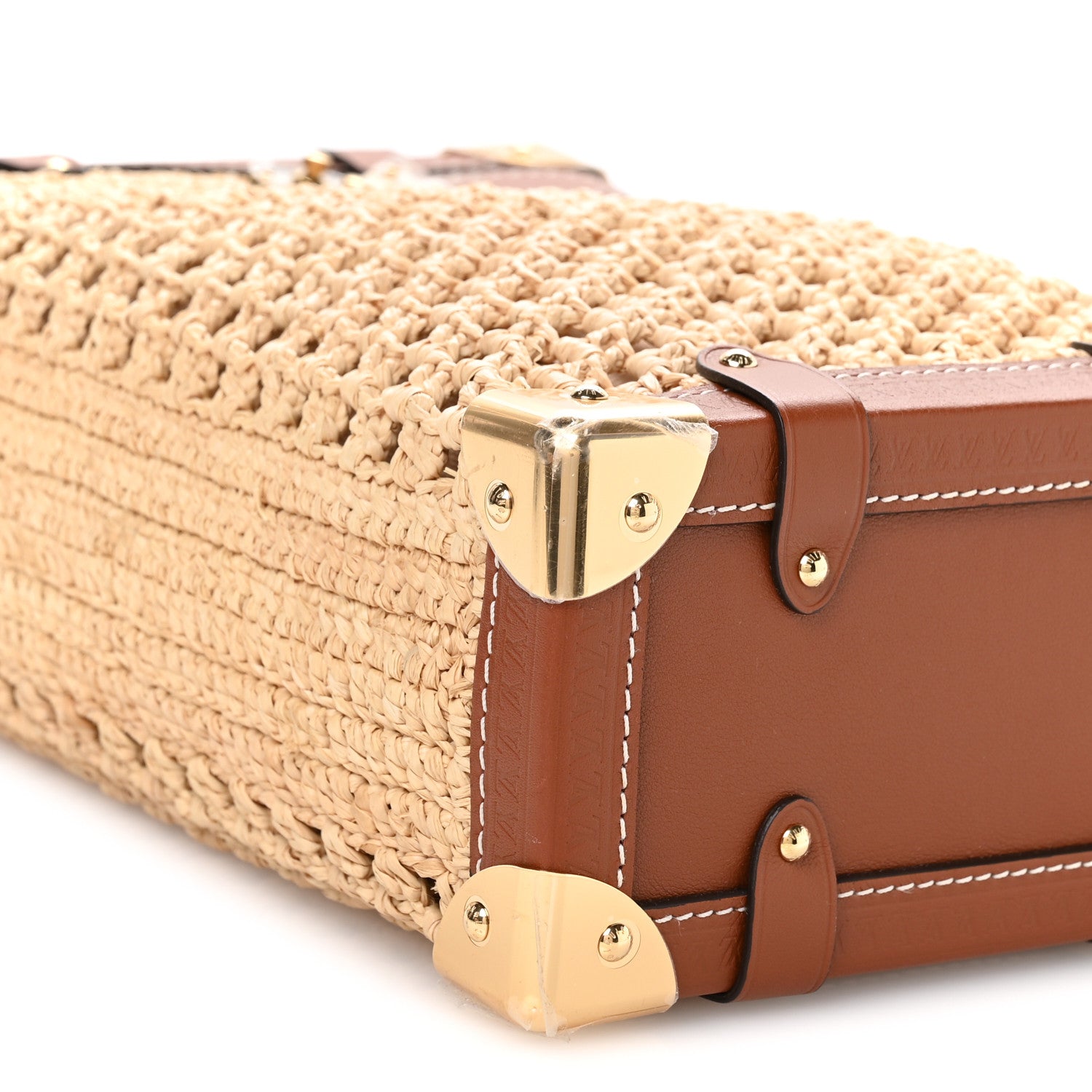Louis Vuitton Raffia Side Trunk MM Natural Brown 9 of 10