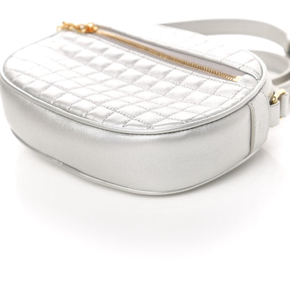 Celine Laminated Calfskin Quilted Small C Charm Bag Silver 10 of 11