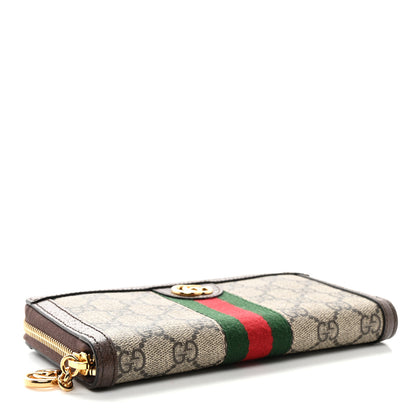 Gucci GG Supreme Monogram Web Ophidia Zip Around Wallet Brown 4 of 7