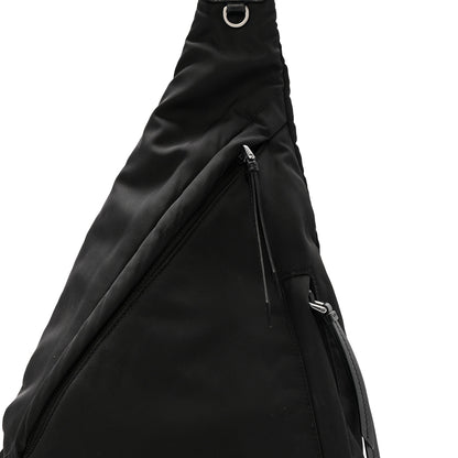 Prada Re-Nylon Vitello Metal Triangle Logo Sling Backpack Black 8 of 12