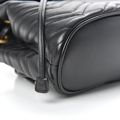 Gucci Calfskin Matelasse GG Marmont Flap Backpack Black 9 of 12