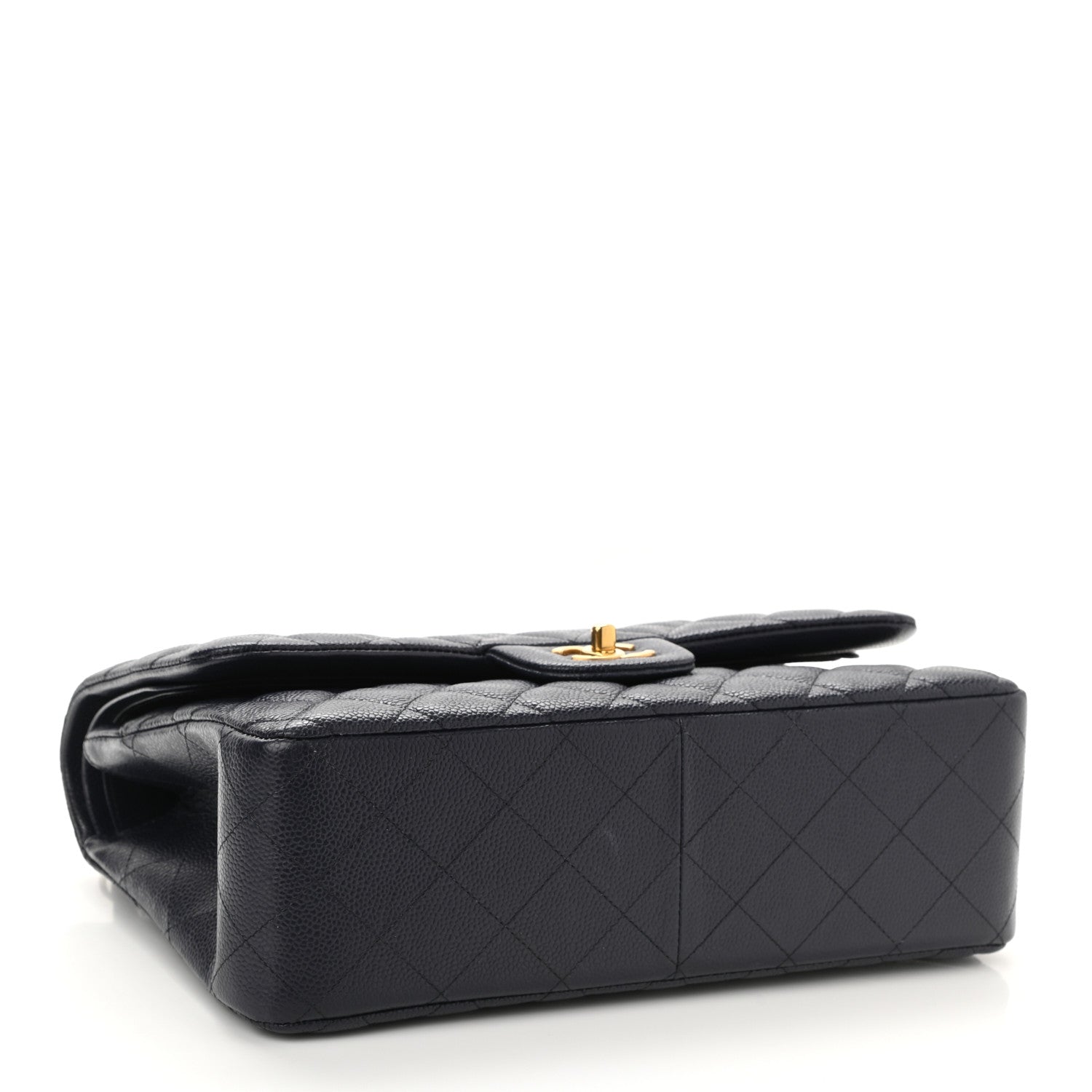 Chanel Caviar Quilted Jumbo Double Flap Navy Blue 4 of 12