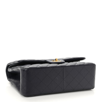 Chanel Caviar Quilted Jumbo Double Flap Navy Blue 4 of 12
