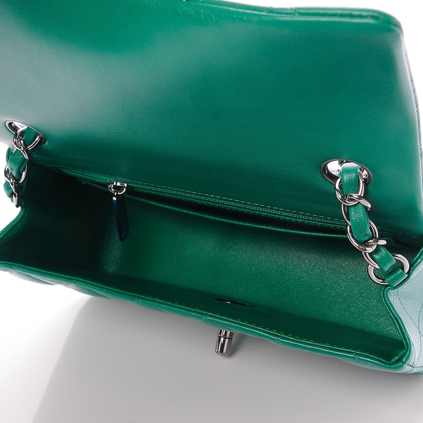 Lambskin Quilted Mini Square Flap Green