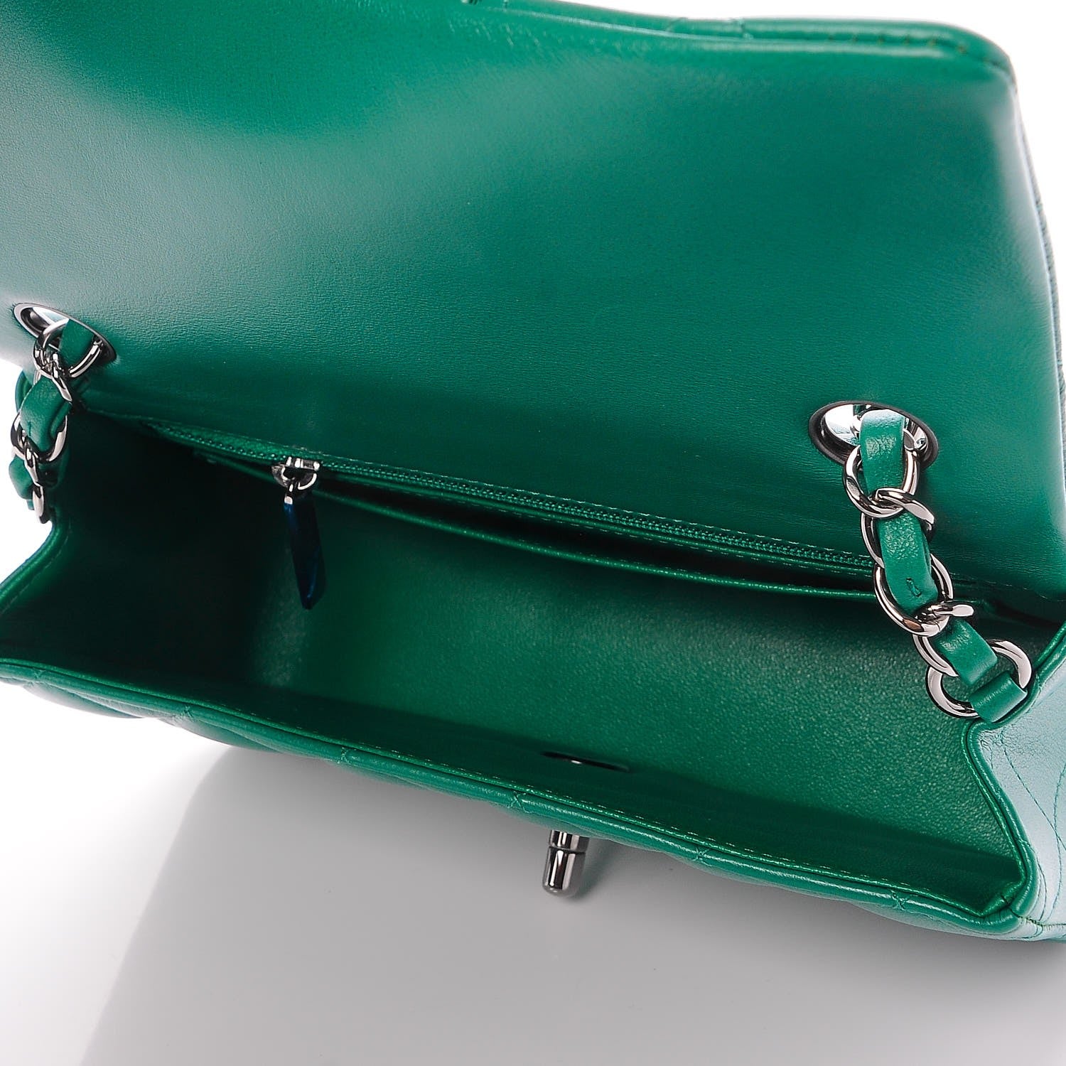 Chanel Lambskin Quilted Mini Square Flap Green 5 of 8