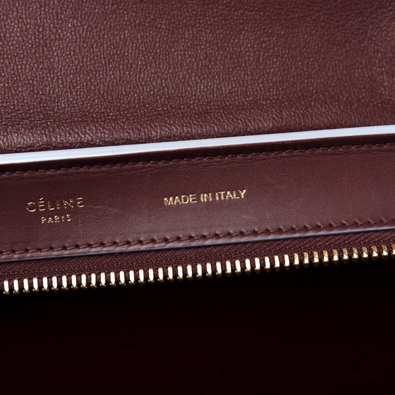 Celine Smooth Calfskin Small Bi-Color Trapeze Burgundy Azur 8 of 17