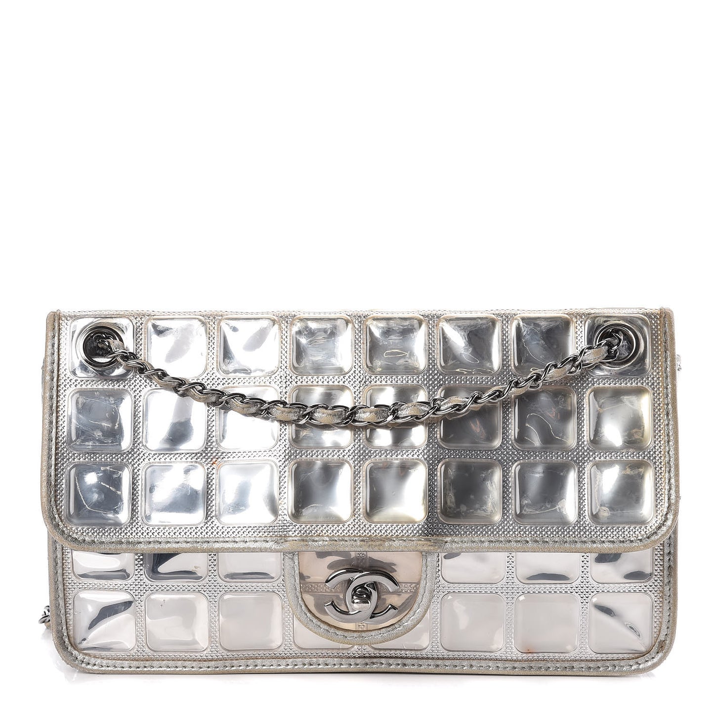 Vinyl Large Ice Cube Flap Silver