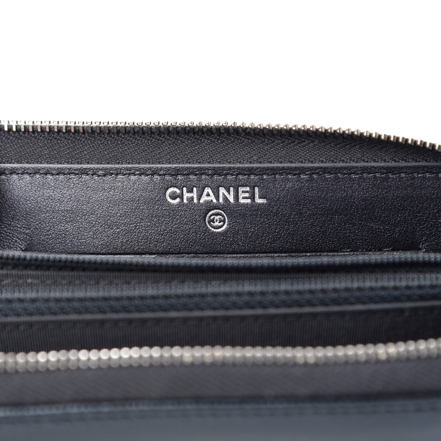 Chanel Metallic Caviar Quilted Medium Maxi CC Zip Around Wallet Black 6 of 9