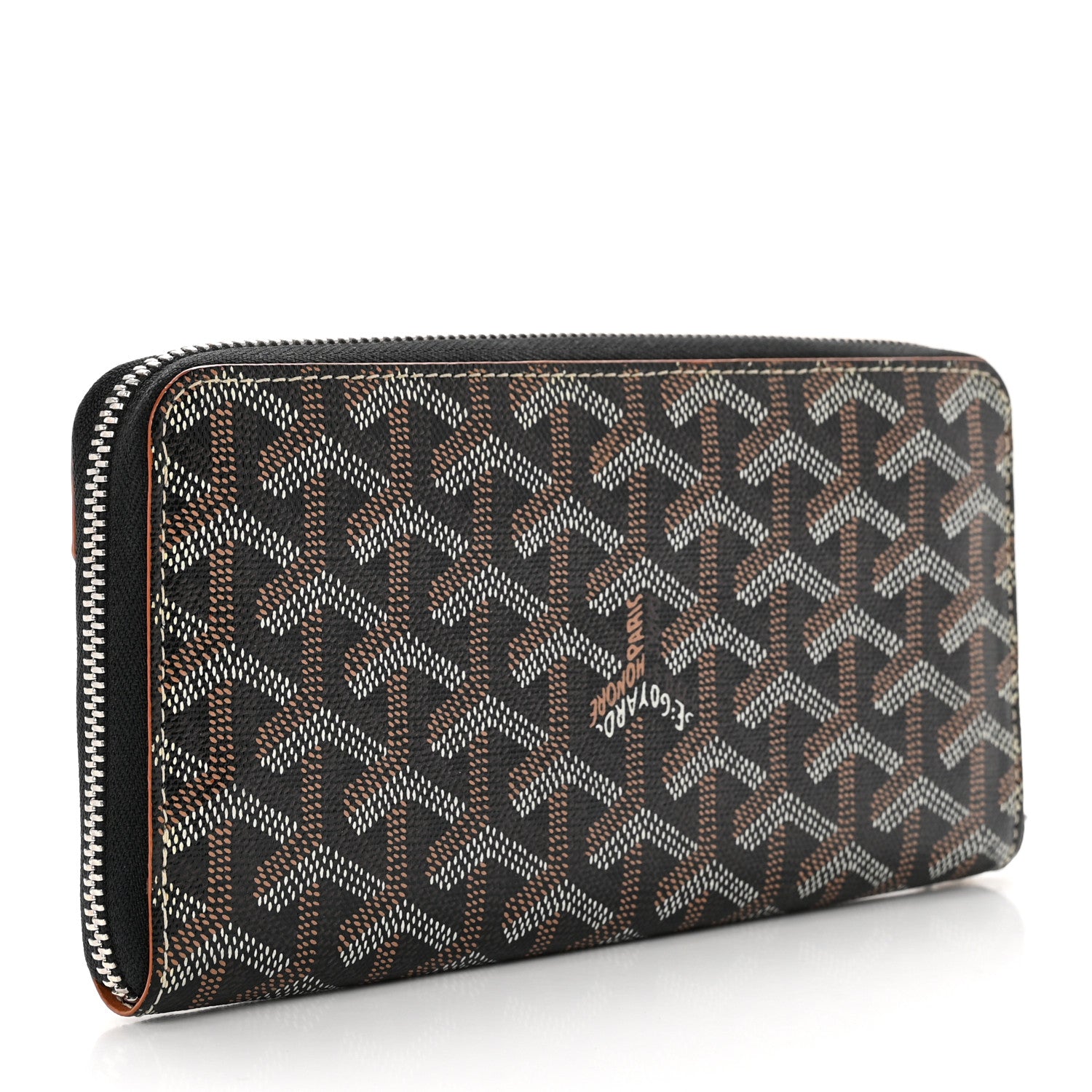 Goyard Goyardine Matignon Zip Around GM Wallet Black Gold 3 of 8