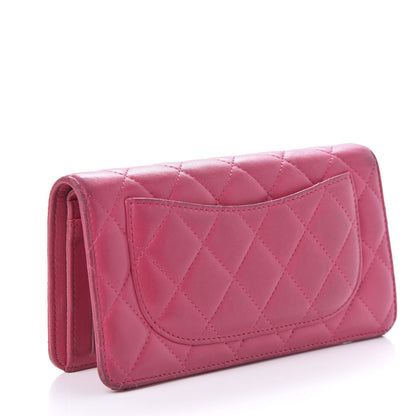 Chanel Lambskin Quilted Yen Wallet Fuchsia 3 of 13
