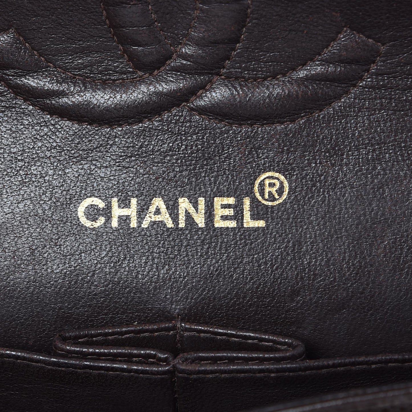 Caviar Quilted Medium Double Flap Brown
