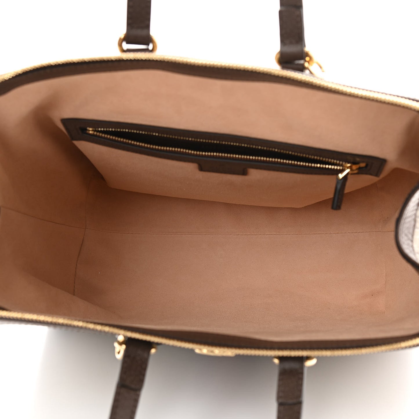 GG Supreme Monogram Web Medium Ophidia Tote Bag Brown