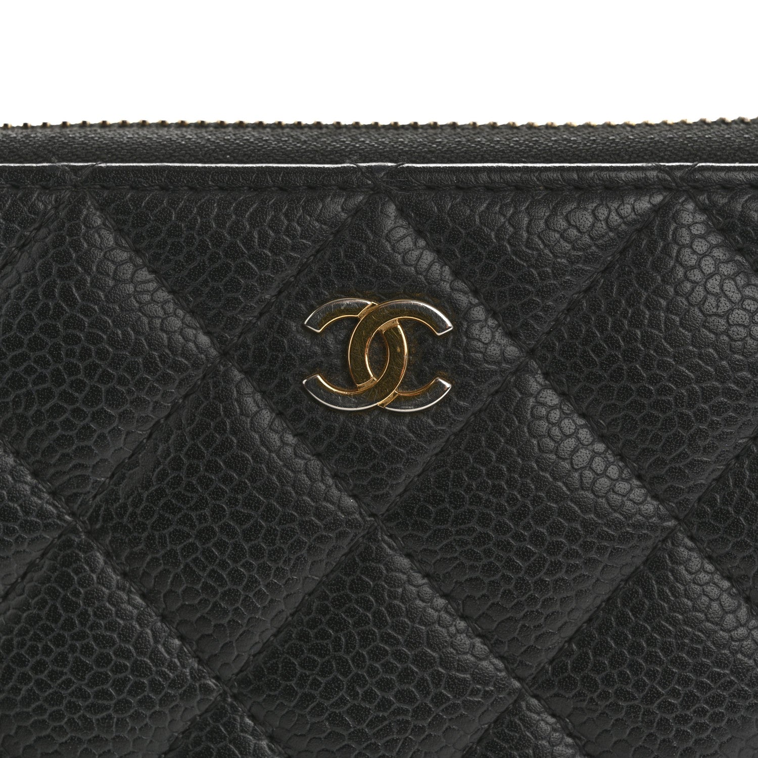 Chanel Caviar Quilted Large Gusset Zip Around Wallet Black 9 of 14