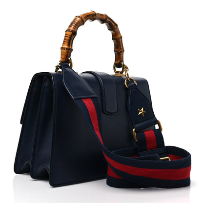Gucci Moon Calfskin Bamboo Web Medium Dionysus Top Handle Bag Blue Emerald Hibiscus Red 3 of 9