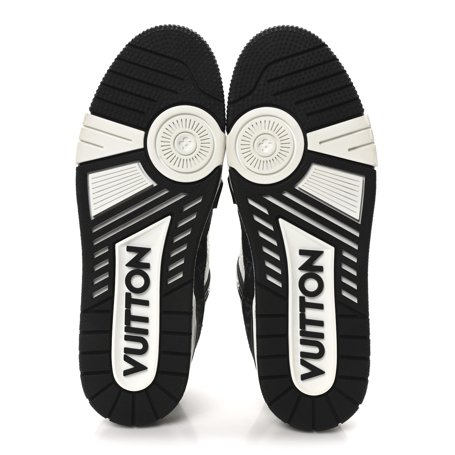 Louis Vuitton Calfskin Embossed Monogram Denim Mens LV Trainer Sneakers 9.5 Black 6 of 9