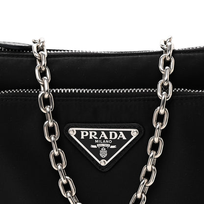Prada Re-Nylon Saffiano Double Pouch Shoulder Bag Black 10 of 12