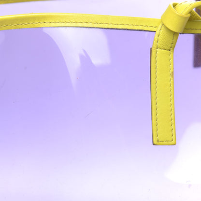 Versace Vinyl Calfskin 90s Logo Tote Purple Yellow 10 of 10