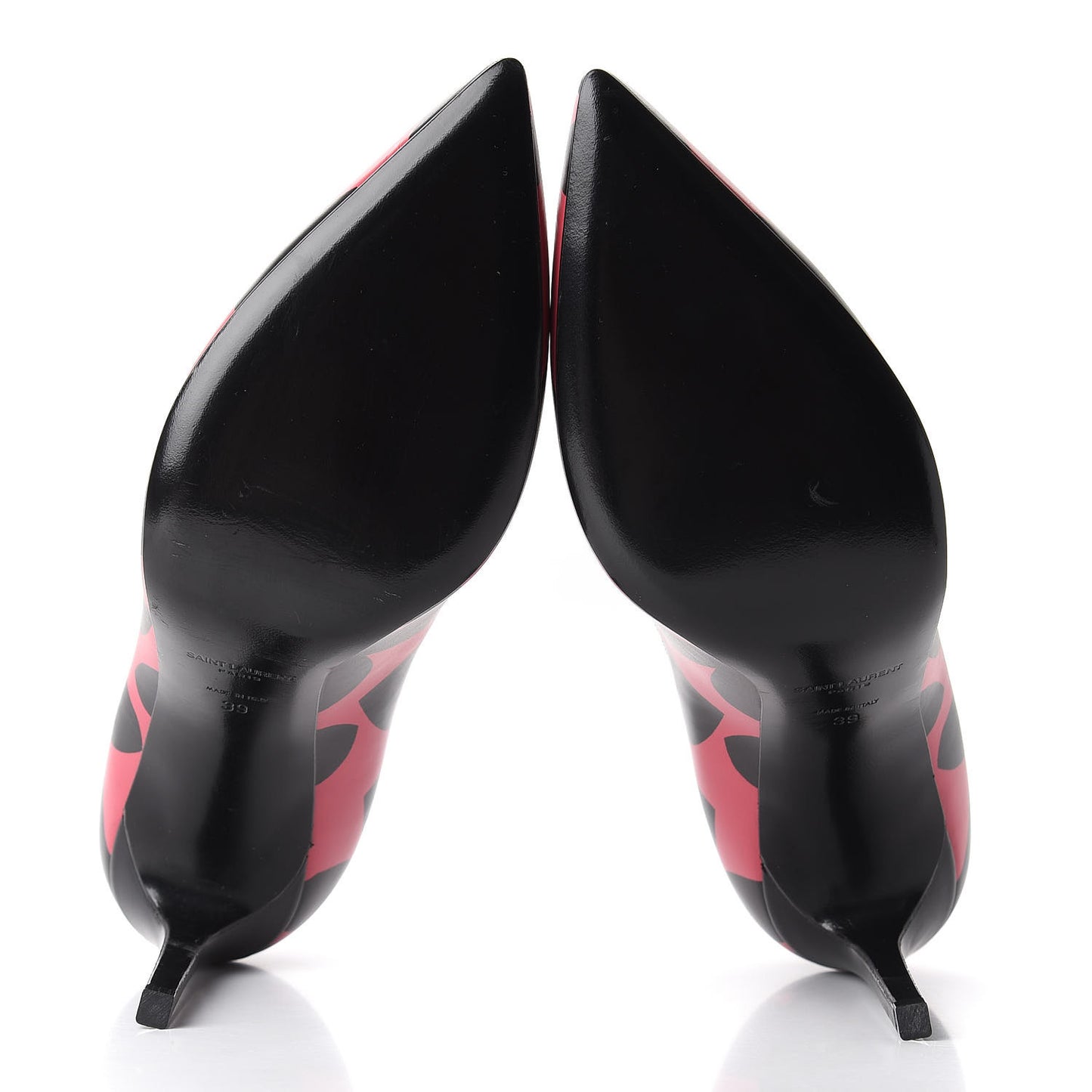 Calfskin Big Heart Paris 105 Pumps 39 Rouge Black