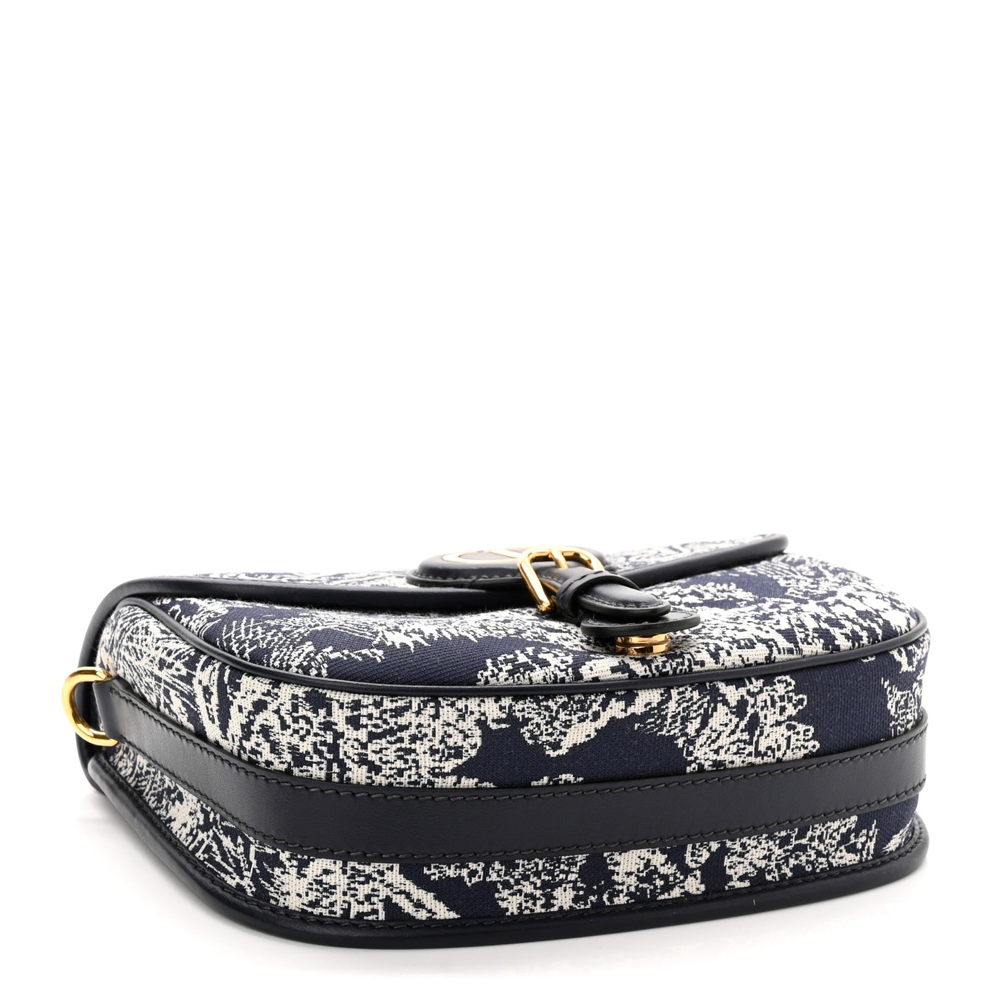 Canvas Toile de Jouy Reverse Embroidered Medium Bobby Flap Blue