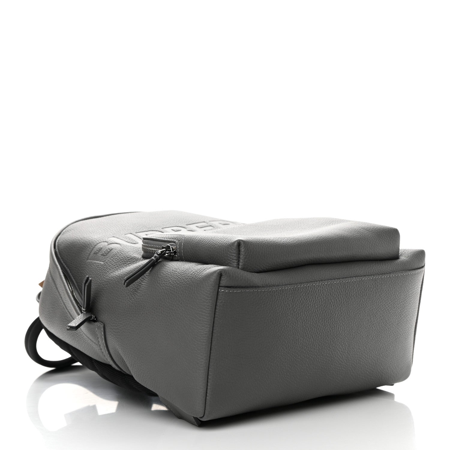 Burberry Calfskin Logo Embossed Backpack Charcoal Grey 3 of 11