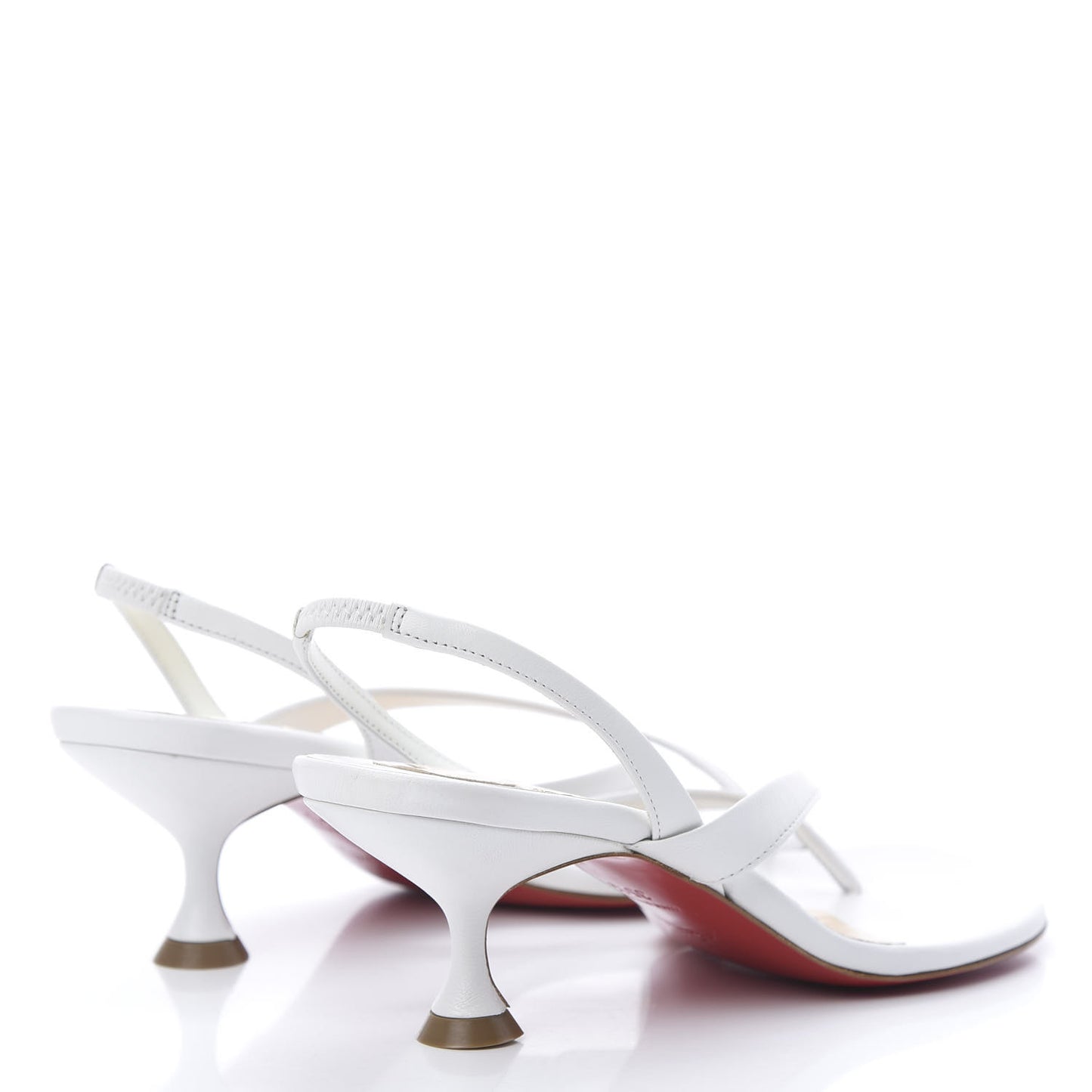 Calfskin Taralita 55 Thong Sandals 35.5 White