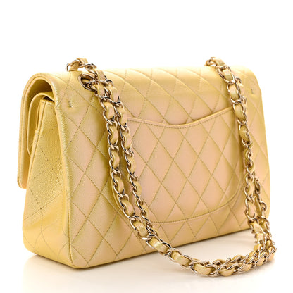 Chanel Iridescent Caviar Quilted Medium Double Flap Yellow 3 of 11