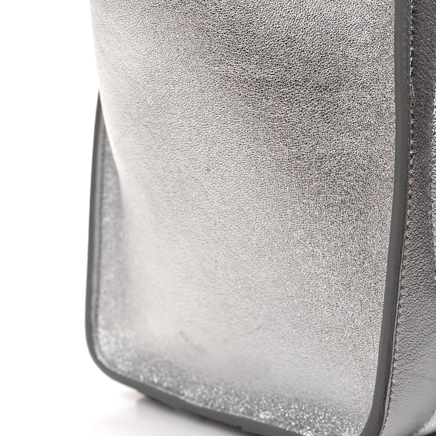 Laminated Lambskin Micro Luggage Silver