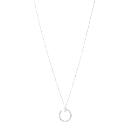 Cartier 18K White Gold Diamond Juste Un Clou Paved Pendant Necklace 1 of 7