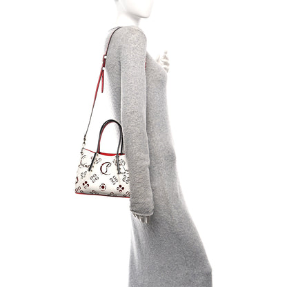 Christian Louboutin Calfskin Loubinthesky Mini Perforated Cabarock Spikes Tote White 2 of 10
