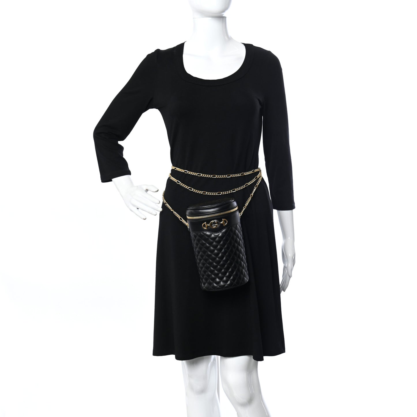 Calfskin Trapuntata Zumi Belt Bag Black