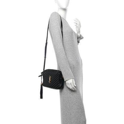 Saint Laurent Calfskin Matelasse Monogram Lou Camera Bag Black 2 of 10