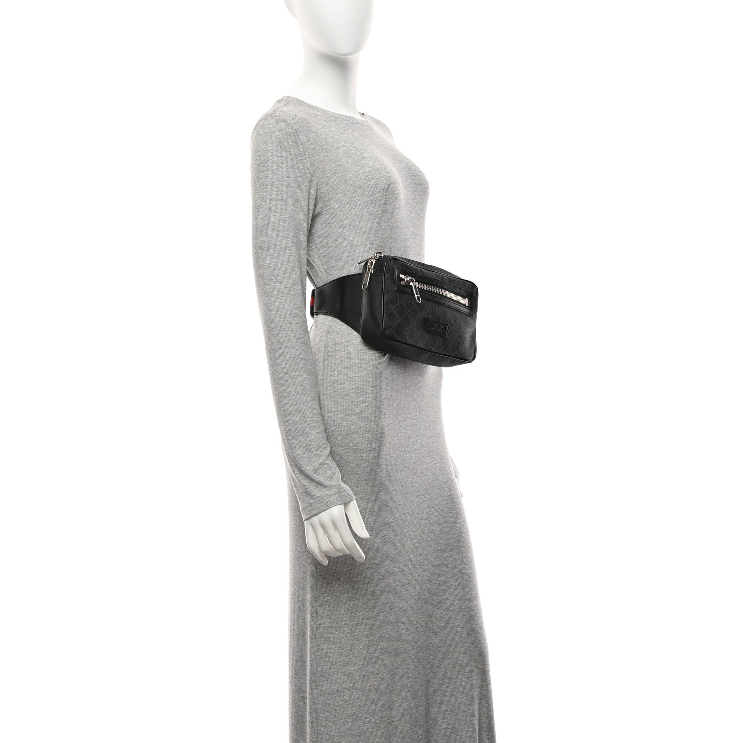 Gucci Soft GG Supreme Monogram Web Belt Bag Black Grey 2 of 11