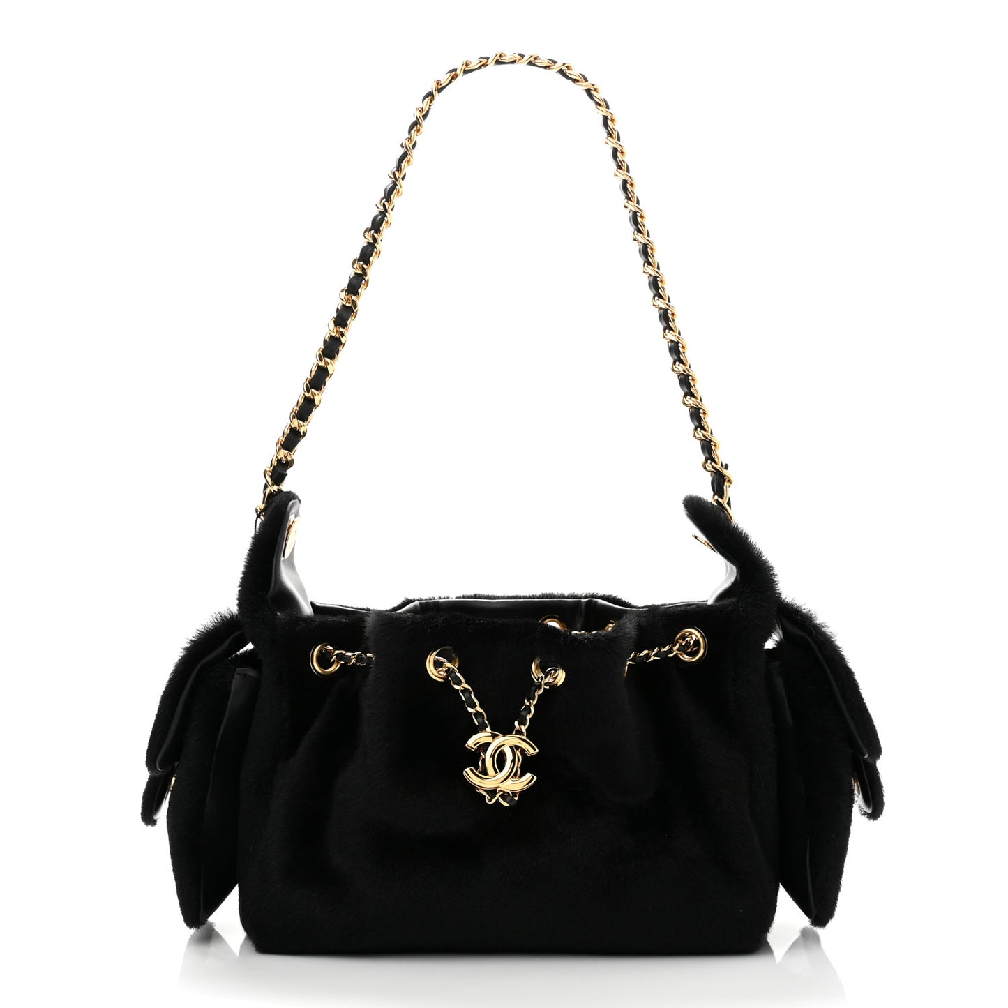 Pony Hair Mini Chanel 25 Handbag Dark Khaki Black