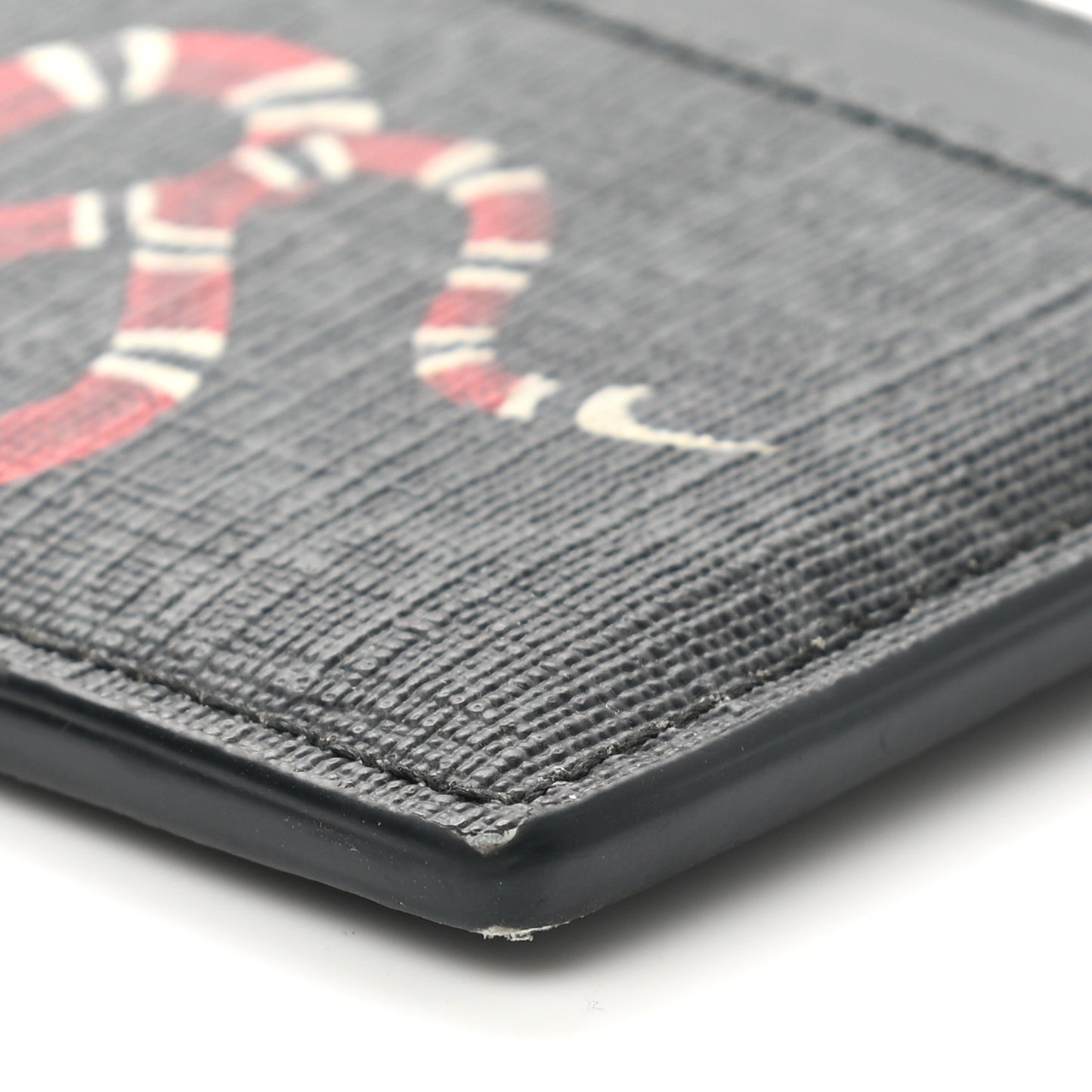 GG Supreme Monogram Kingsnake Card Holder Black Grey