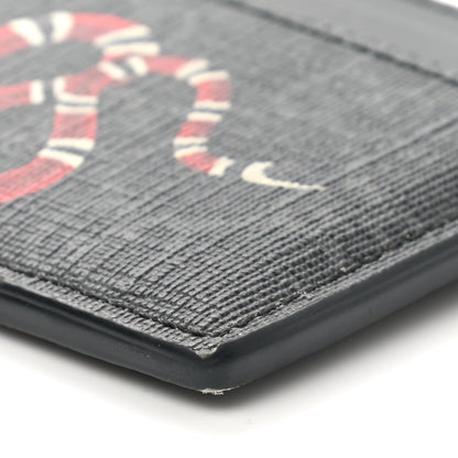 Gucci GG Supreme Monogram Kingsnake Card Holder Black Grey 8 of 10