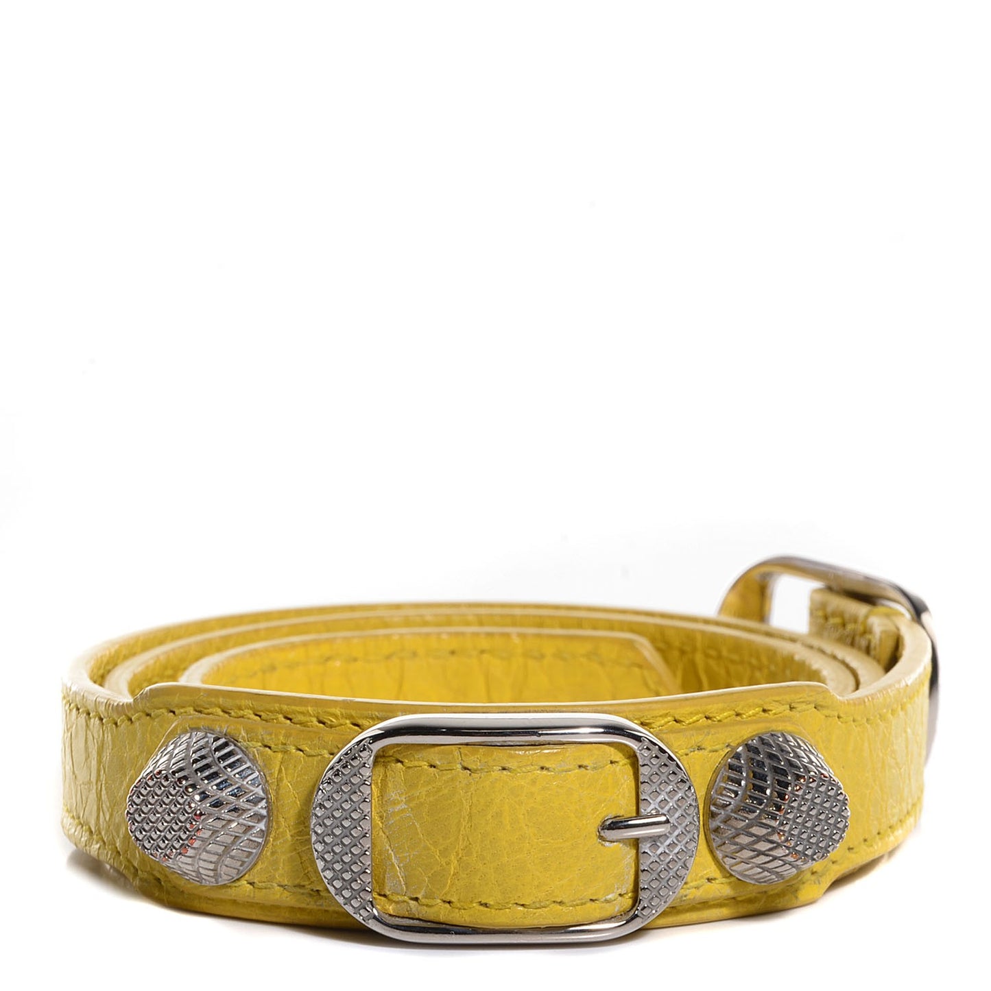 Agneau Arena Giant Silver Hardware Triple Tour M Bracelet Curry