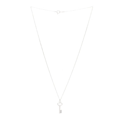 Tiffany Sterling Silver Mini Oval Key Pendant Necklace 3 of 6