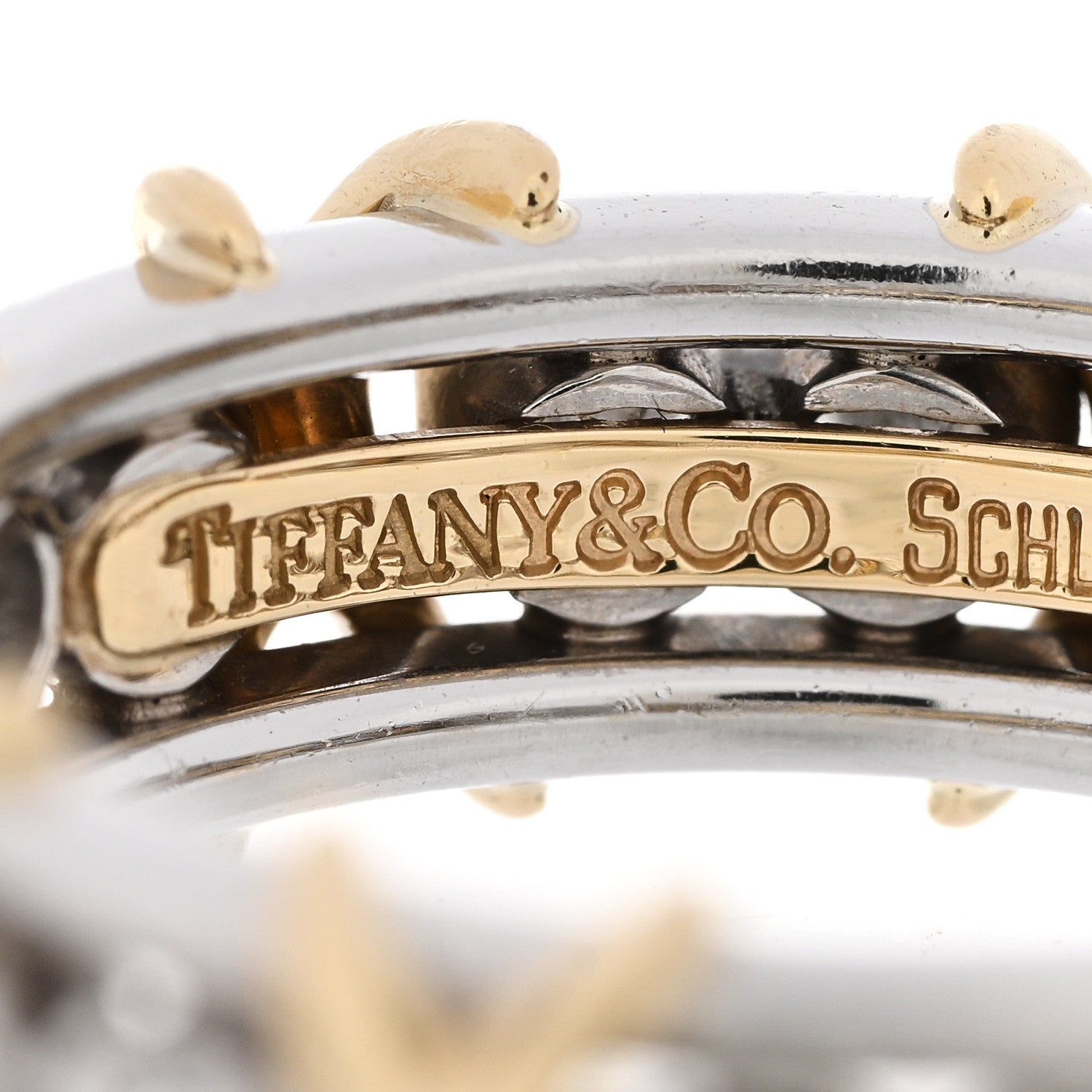 Tiffany Platinum 18K Yellow Gold Diamond Schlumberger Sixteen Stone Ring 52 6 5 of 7