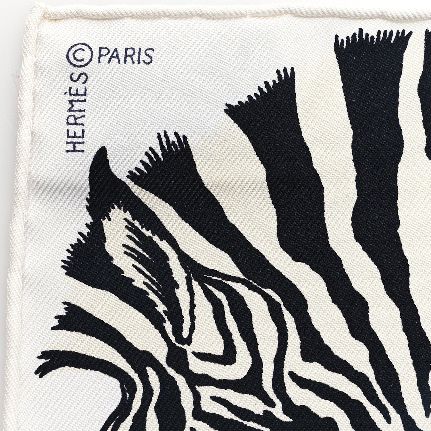 Hermes Silk Zebra Pegasus Nano Scarf 20 Black White 1622187