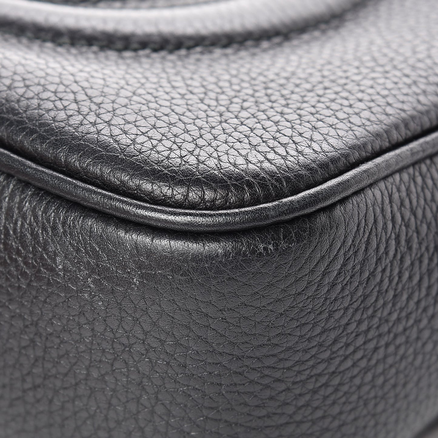Pebbled Calfskin Small Soho Disco Bag Black