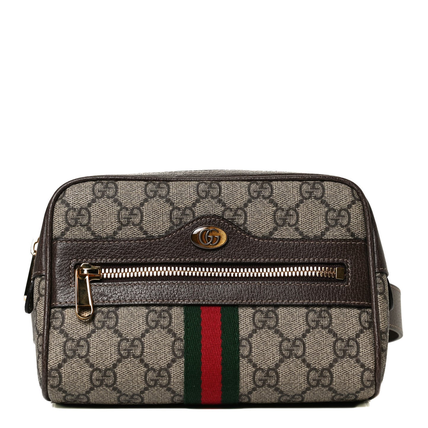 GG Supreme Monogram Web Small Ophidia Belt Bag 95 38 Dark Brown