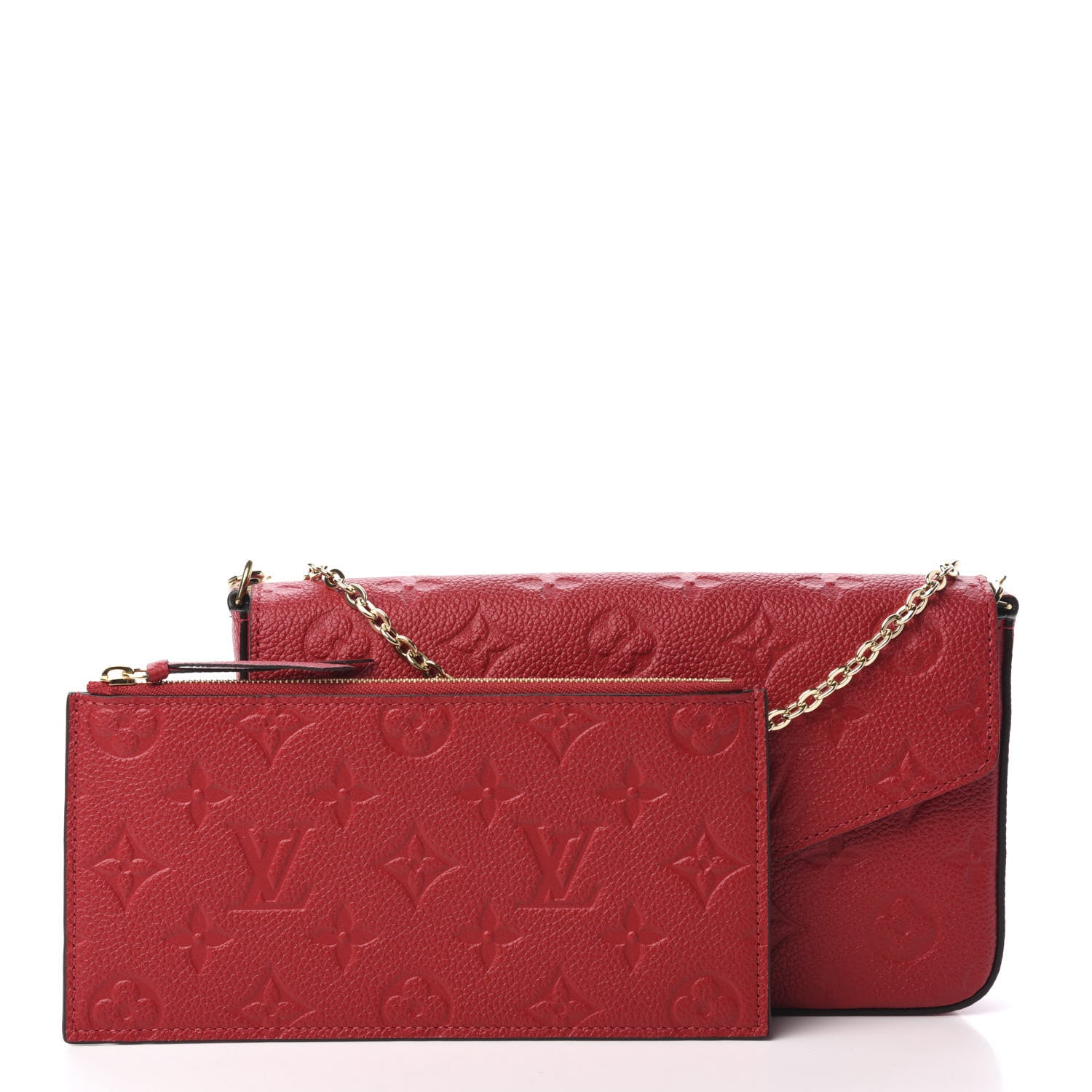 Louis Vuitton Empreinte Pochette Felicie Chain Wallet Scarlet 11 of 12
