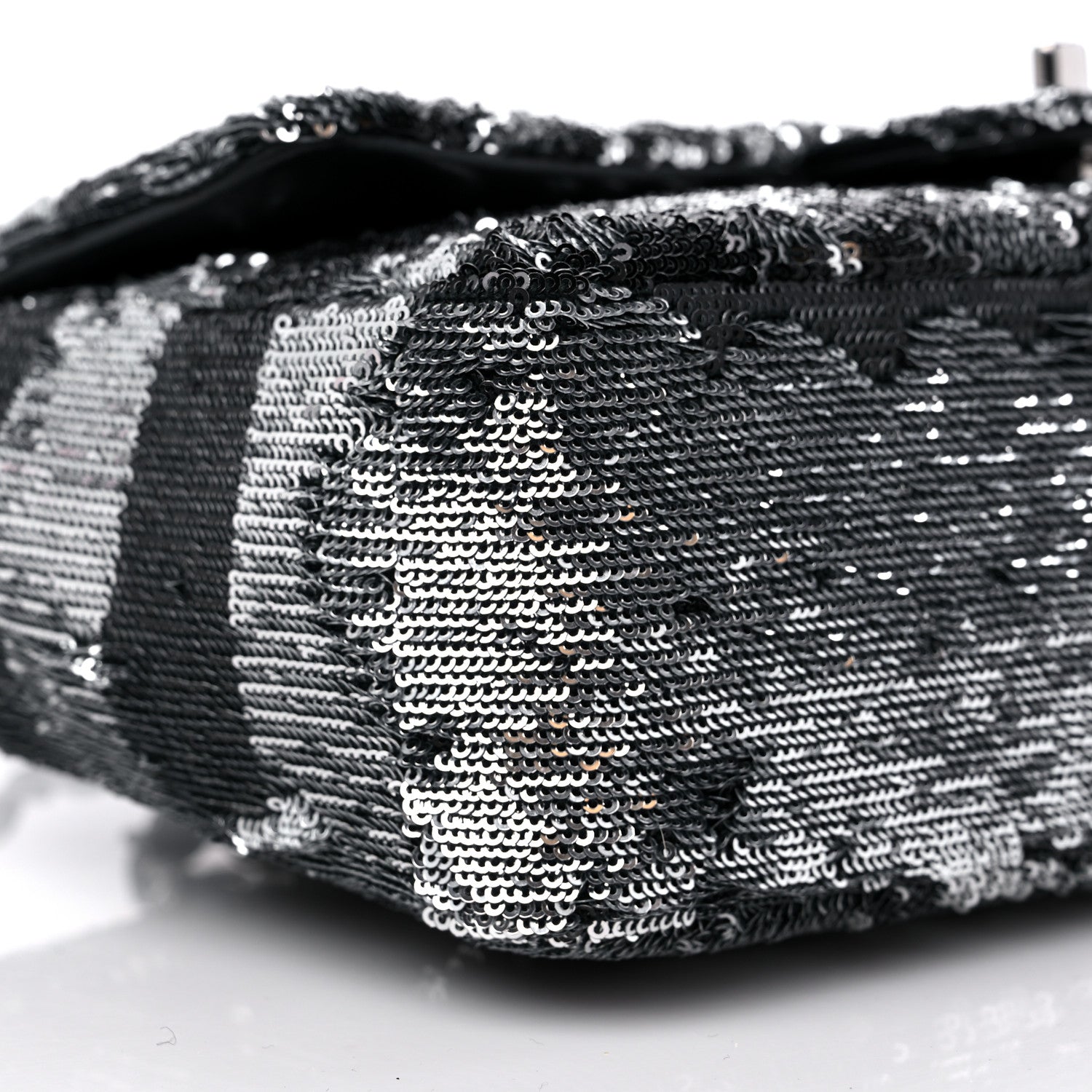 Chanel Sequin La Pausa Medium Single Flap Silver Black 8 of 10