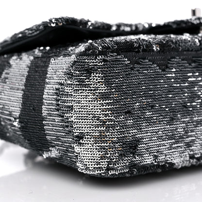 Chanel Sequin La Pausa Medium Single Flap Silver Black 8 of 10