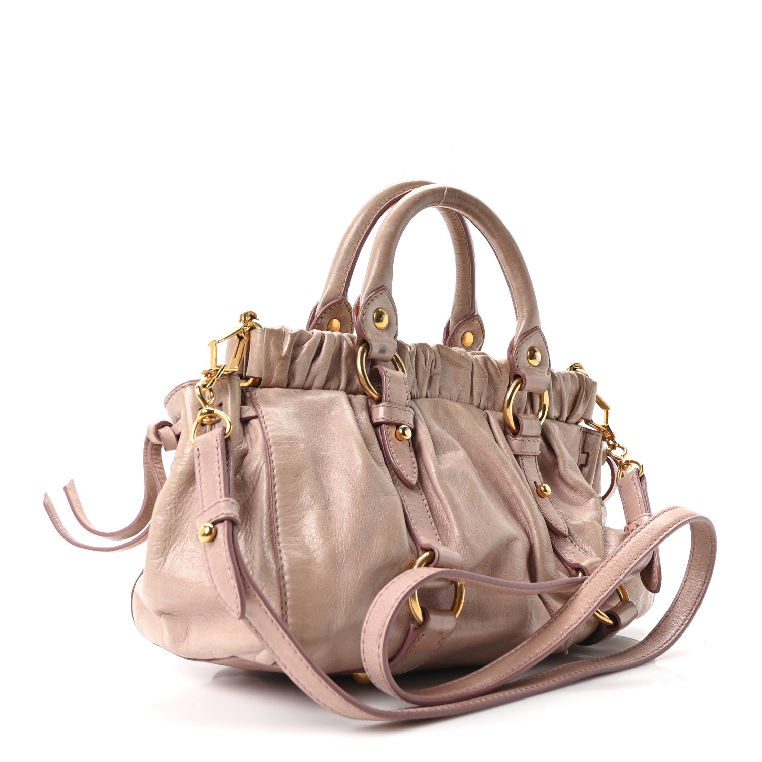 Miu Miu Vitello Shine Top Handle Satchel Mughetto 3 of 10