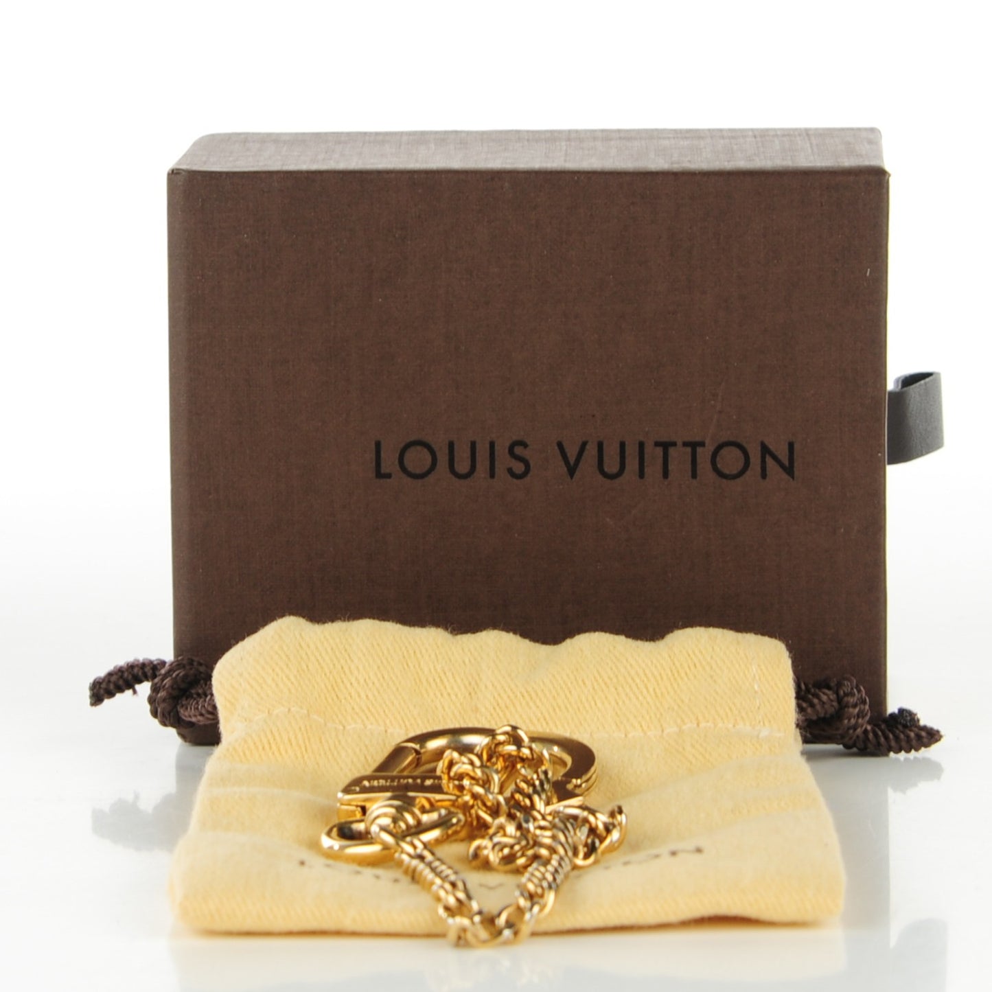Metal Pochette Extender Key Ring Chain Gold