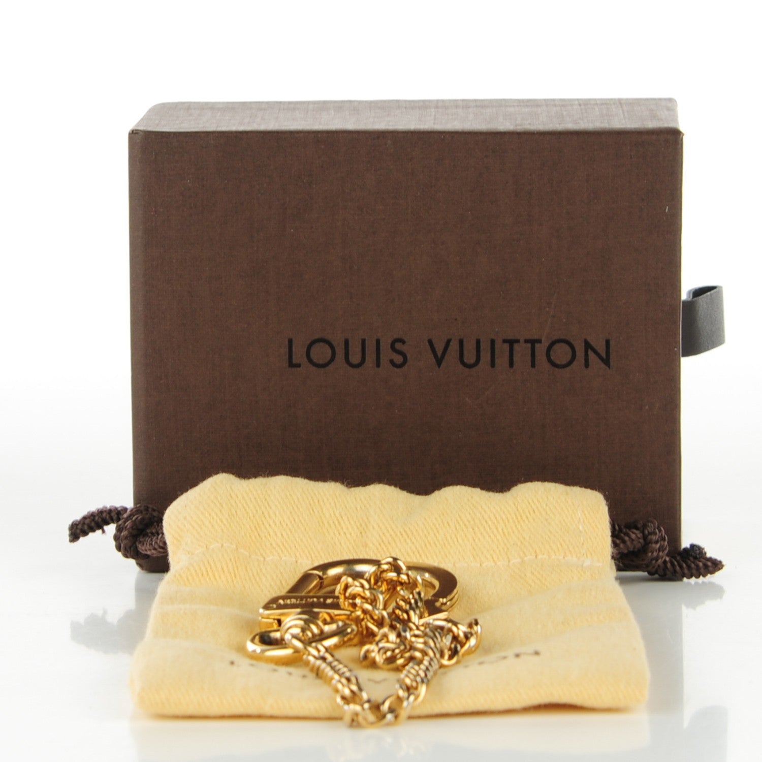 Louis Vuitton Metal Pochette Extender Key Ring Chain Gold 5 of 5